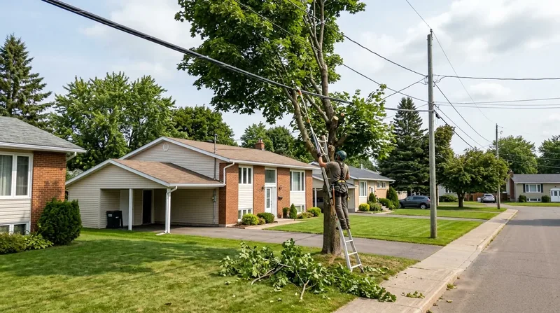 Degagement d'arbres pres des fils Moncton
